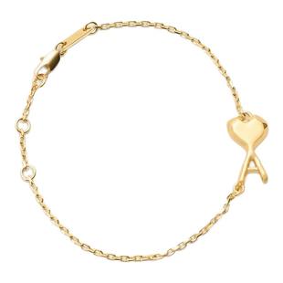 【早春新品】Ami Paris 黄铜锤纹ADC爱心细手链 爱心手链配饰