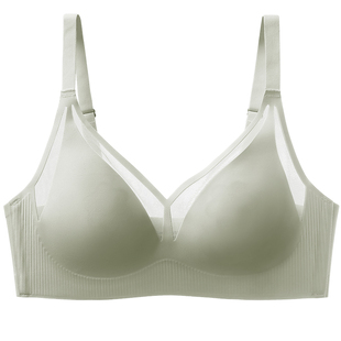 芬腾薄款文胸女款大胸显小内衣女士防下垂上托无痕光面无钢圈胸罩