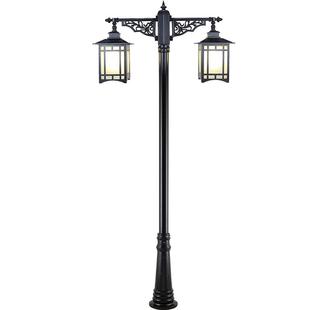 路灯太阳能户外防水别墅小区家用院子中式室外庭院3米双头高杆灯