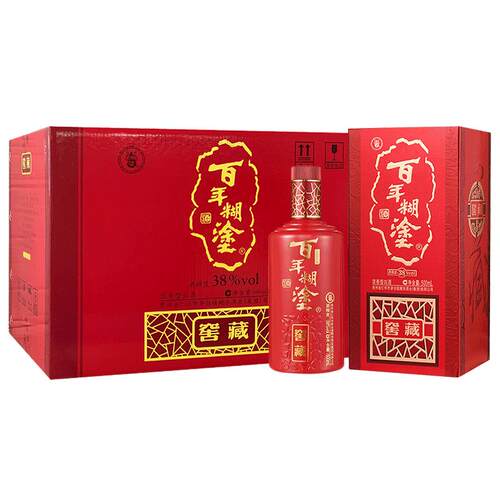 【五粮精酿】百年糊涂52/38度窖藏礼盒浓香型高粱白酒送礼500ml*6