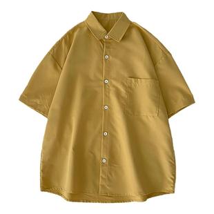 夏季女装2025新款糖果色衬衫女韩版ins休闲短袖宽松百搭上衣衬衣