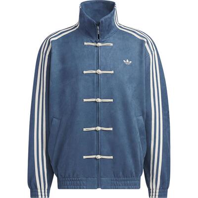 Adidas/阿迪达斯官方正品三叶草男女款新中式麂皮宽松外套JZ9927