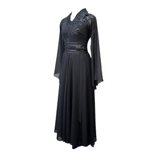 新款舞蹈服古典舞服装黑色演出服朱瑾慧易安醉剧目大摆裙艺考定制