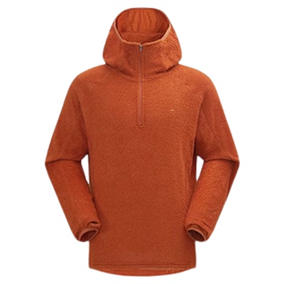 拓路者轻量抓绒衣男士连帽半开襟