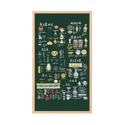 实木框冰箱贴磁性黑板照片展示板