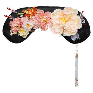 汉服清朝格格妆造旗头头饰组合古装宫廷贵妃古风发包造型插梳款