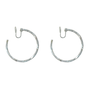 法式金属素圈耳环时尚气质夸张扭纹大圈耳饰简约高级感无耳洞耳夹