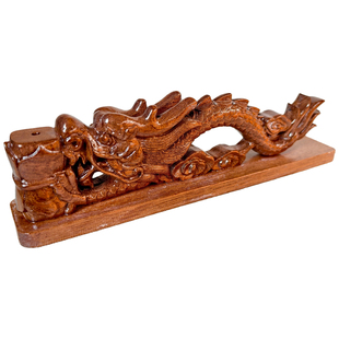 龙虎山发货道士用品道家手炉大号带底座实木摆件龙头款香炉桃木