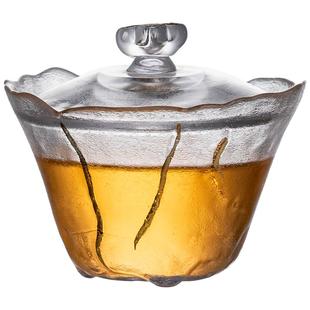 日式玻璃盖碗茶具套装单个二才茶碗手抓壶功夫泡茶器冲茶