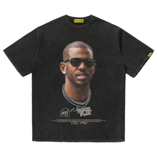 摇滚计划球星克里斯保罗大头像美式印花短袖重磅复古T恤男潮牌