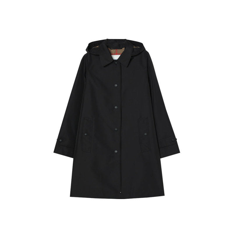 【自营】BURBERRY/博柏利春秋女士中长款单排扣兜帽风衣81041851