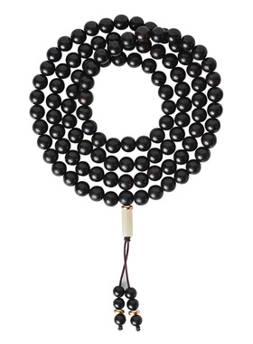 禅木匠【小如也】黑檀木手串紫光檀108颗佛珠念珠和田玉多圈手链
