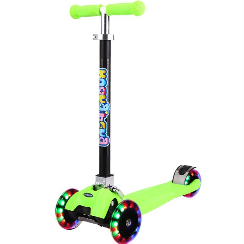 正品狂风儿童三轮折叠滑板车四轮踏板车瑞士高端品质童车闪光轮