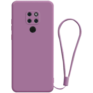 适用于华为Mate20手机壳防摔新款mate20pro液态硅胶女mate20x樱花紫手绳保护套简约男纯色2024年新色简约外壳