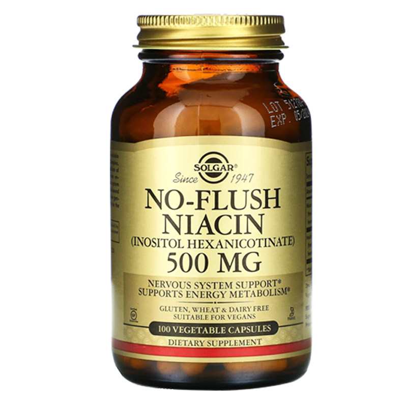美国进口维生素B3烟酸500mg100粒素食胶囊酰胺SOLGAR美 白补水VB3