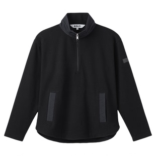 AIGLE艾高女士华夫格半拉链抓绒衣套头衫户外休闲保暖打底衫