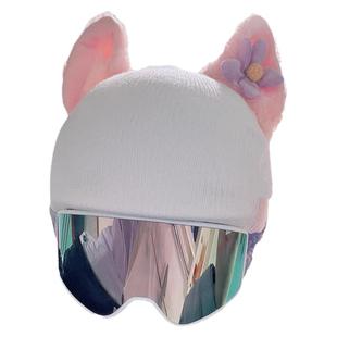 滑雪头盔套可爱毛绒动物装饰滑翔伞头盔罩帽子男女情侣同款帽套