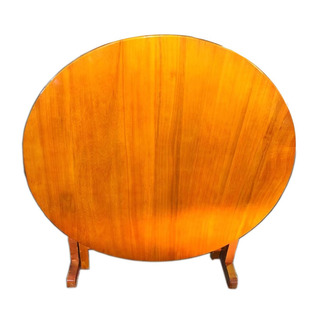 折叠饭桌实木一米可折叠矮的小饭桌家用小桌子矮饭桌圆形圆桌