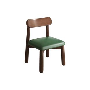 三梦实木小椅子小凳子家用儿童客厅靠背椅简约软包板凳门口换鞋凳