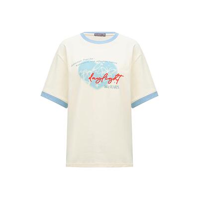 rarn短袖爱心宽松撞色