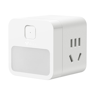 公牛床头带小夜灯插座转换器一转二多迷你无线排插多功能转换插头