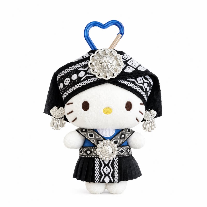 正版HelloKitty苗族民族风毛绒包挂件流苏钥匙扣公仔节日礼物车载