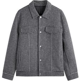 GXG男装 黑白千鸟格短款大衣 2023冬季品GEX10635094