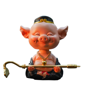 男人靠得住创意汽车摆件车载摇头可爱天蓬元帅猪八戒车内装饰用品