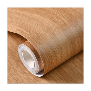 奶油原木风厨房橱柜门贴纸翻新专用防油台面墙柜子改造防水木纹膜