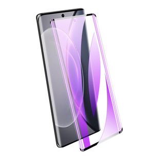 狼月适用vivox90钢化膜抗蓝光曲面全屏覆盖高清防指纹x90pro/+手机膜全包抗摔vovx90s屏保全身水凝膜防爆保护