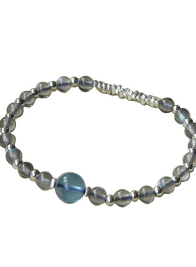 天然海蓝宝原创月光石手链五行水