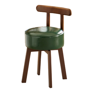 家用餐椅可旋转凳子女生卧室化妆椅靠背椅子久坐舒服复古软包座椅