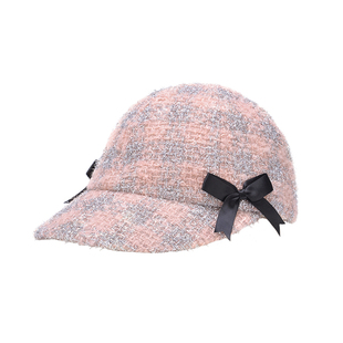 [4折]SeiCarinaY蝴蝶结银丝格子棒球帽女甜美新款鸭舌帽小香风