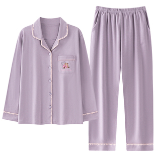 纯棉睡衣女款秋冬长袖大码女士可外穿A类家居服套装2026春季新款