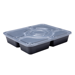 迅胜一次性餐盒方五格外卖打包盒塑料1500ML加大容量分格快餐饭盒