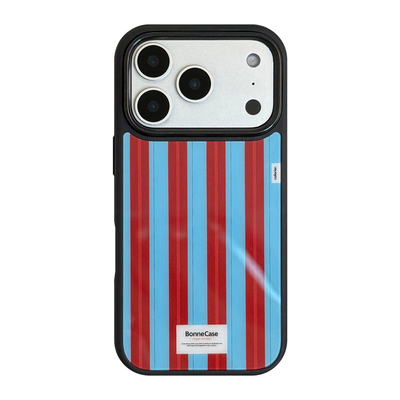 ins韩系多巴胺彩色条纹适用苹果17promax手机壳iPhone air黑边大镜头视窗网红简约15撞色全包防摔16新款男女