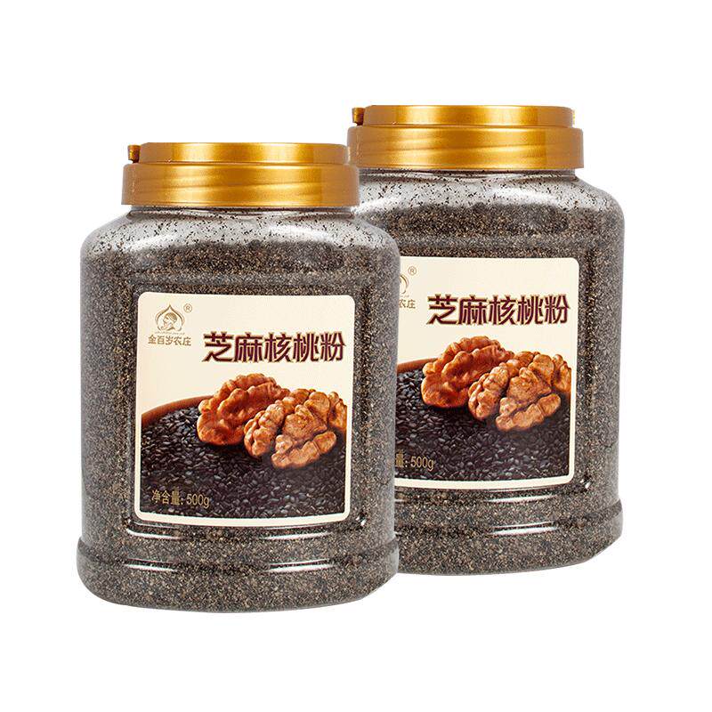 金百岁纯熟黑芝麻核桃粉不添加蔗天然粉粉食品
