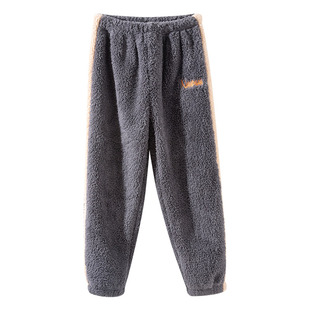 儿童睡裤珊瑚绒男童外穿家居裤法兰绒女童秋冬暖暖裤摇粒绒裤子男