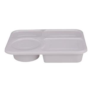 一次性快餐打包盒加厚食堂快餐打包盒带锁扣防偷吃多格设计快餐盒