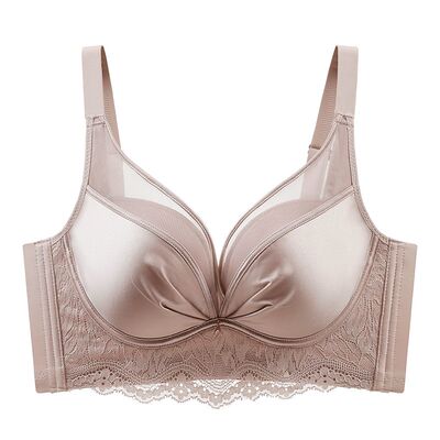正品牌文胸罩缎面小胸聚拢显大防下垂内衣女无痕上托收副乳调整型