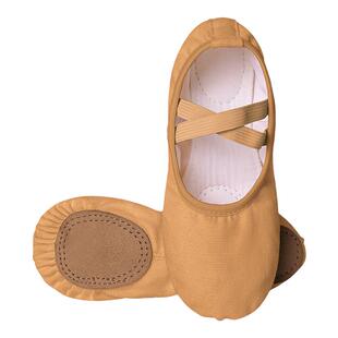 舞蹈鞋女成人软底练功专用女童专业古典舞鞋儿童猫爪鞋驼色跳舞鞋