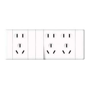 飞雕118型白色开关插座20孔带开关15孔开关厨房长插座十五孔网插