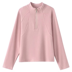 儿童德绒立领卫衣2025秋冬新男童长袖半拉链T恤女童保暖内搭上衣