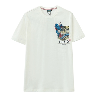 ONIARAI/鬼洗24春夏地藏小王五龙 (青）口袋短袖男士T恤 J850172