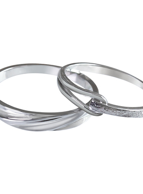 旦早情侣戒指纯银定制刻字对戒