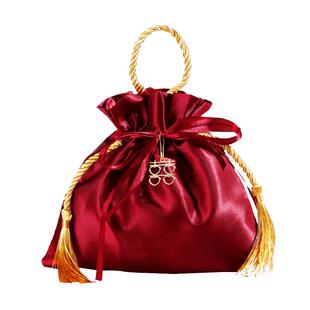 喜糖袋子结婚专用婚礼喜袋高级感丝绒婚庆手提瓜子花生糖果盒伴手