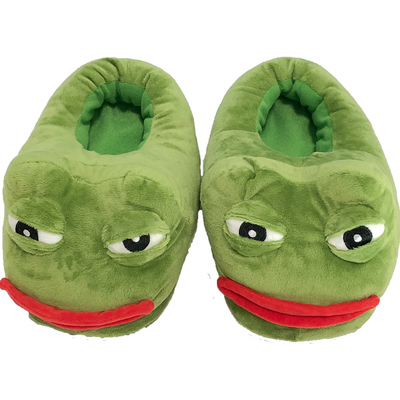 冬季卡通pepe青蛙毛绒情侣棉鞋