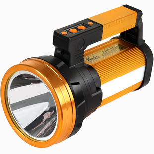 黄光手电筒强光可充电户外超亮大功率远程探照灯远射夜钓鱼照明灯