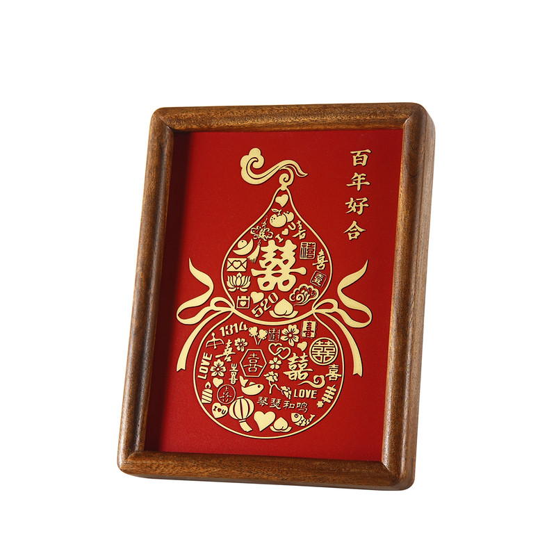 百喜图铜雕百囍喜字婚礼摆件