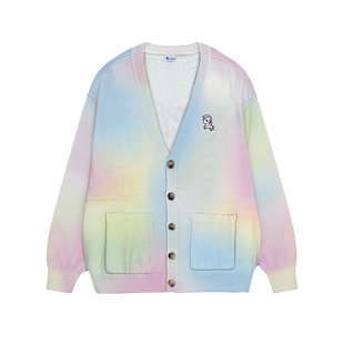 tokidoki潮牌晕染印花毛衣开衫2026春季新款时尚情侣外套男女同款